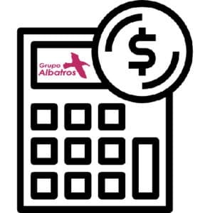 Calculadora con logo de Grupo Albatros